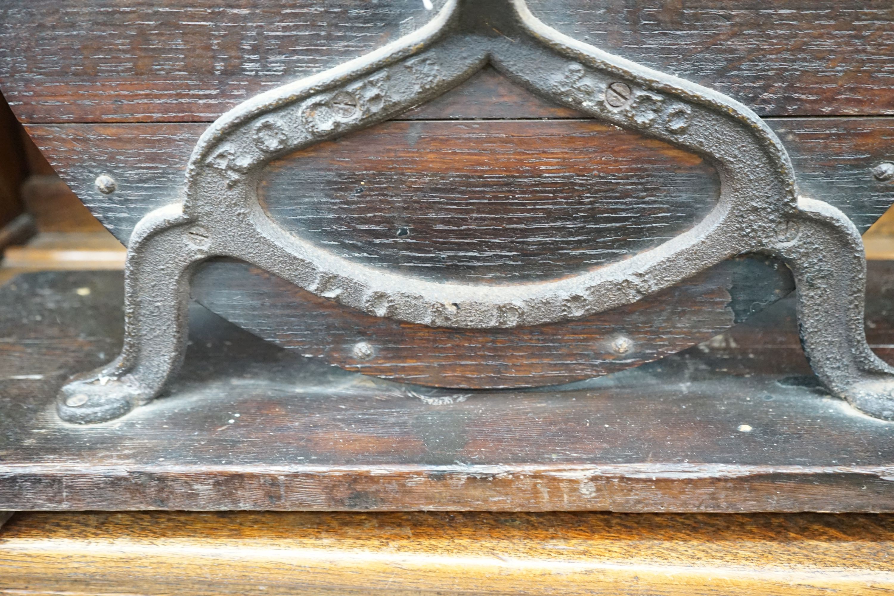 A Victorian oak knife cleaner, height 45cm